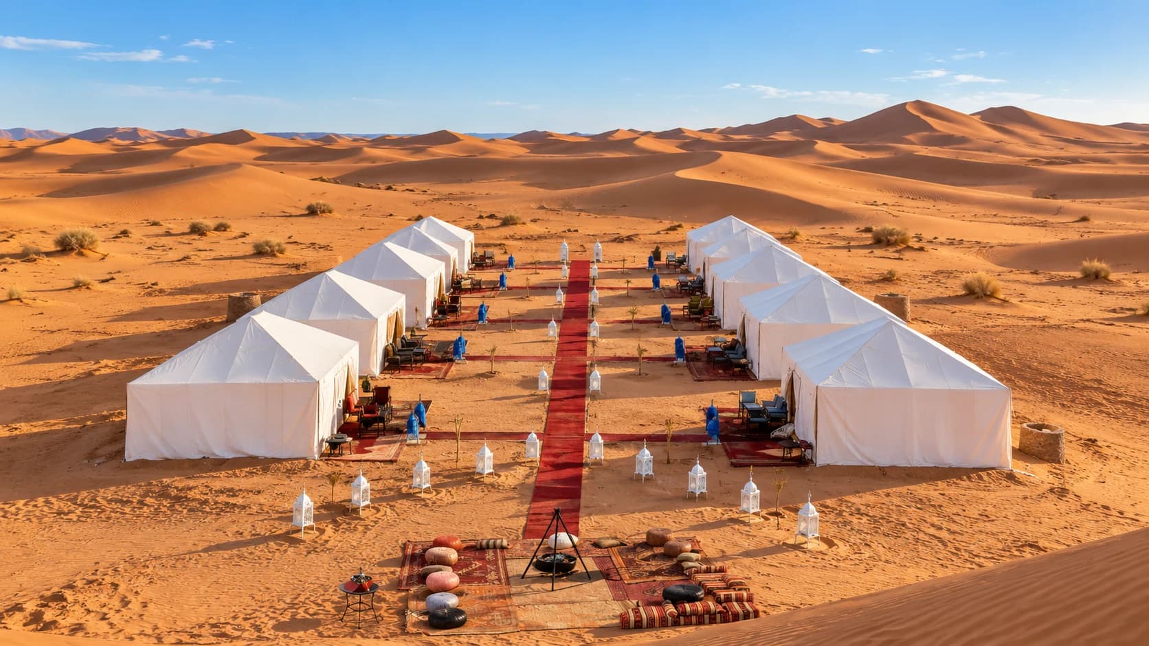 Camp de tentes dans les dunes de l’Erg Chigaga