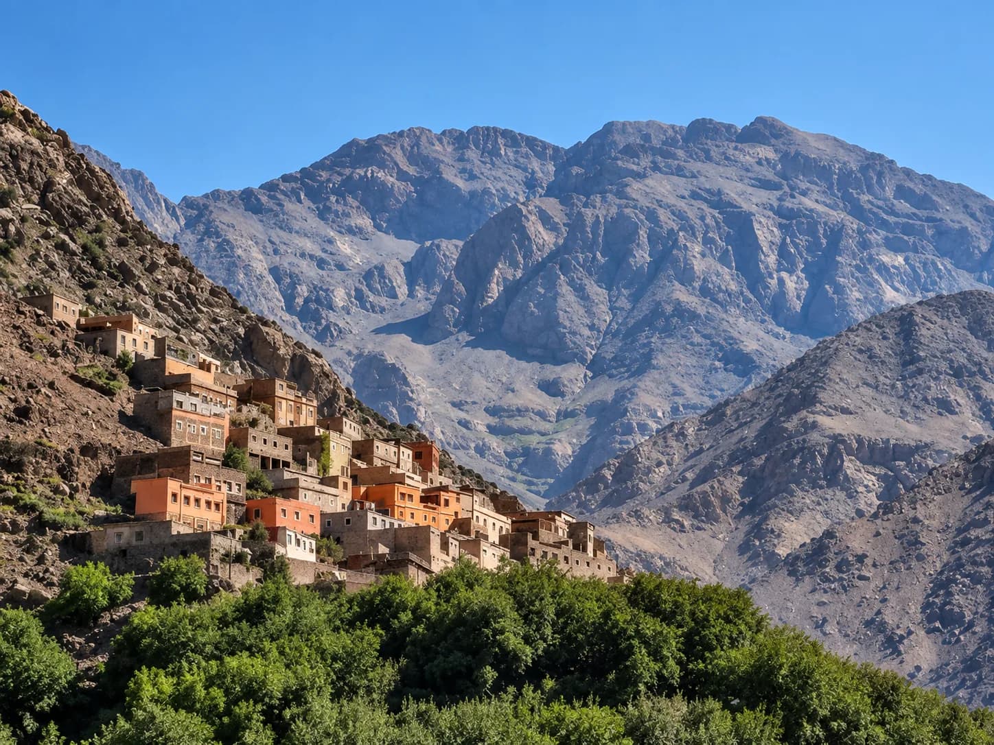 Village d’Imlil au pied des sommets du Haut Atlas